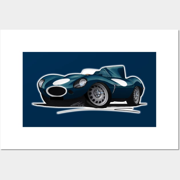 Jaguar D-Type (Racer) Dark Blue Wall Art by y30man5